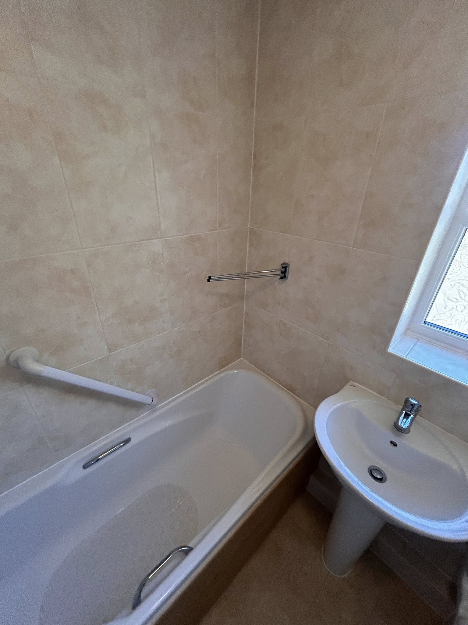 Deck-mounted brass bath mixer with LED niches